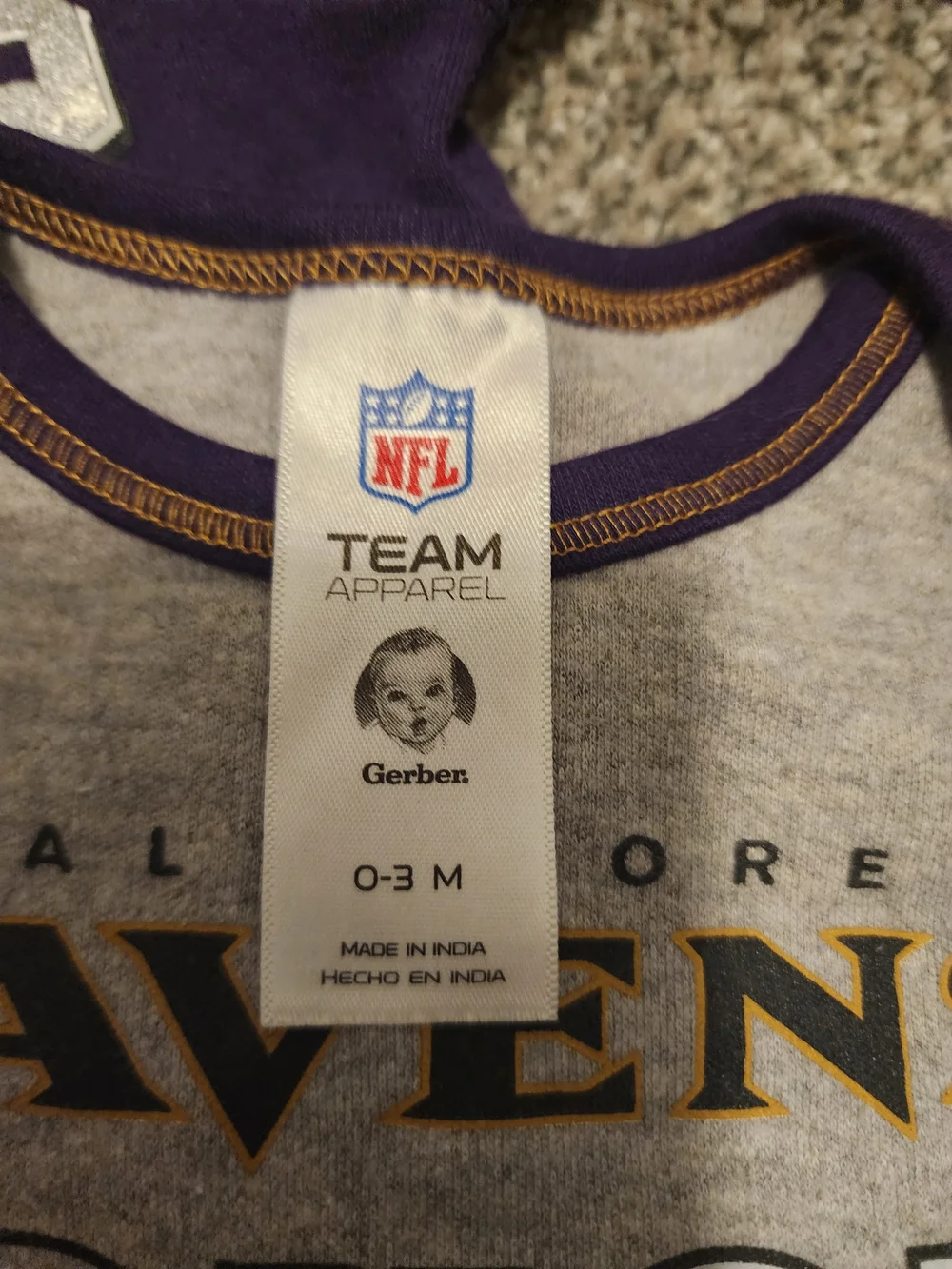 Gerber Baltimore Ravens Two-Pack Bodysuits - Purple & Gray